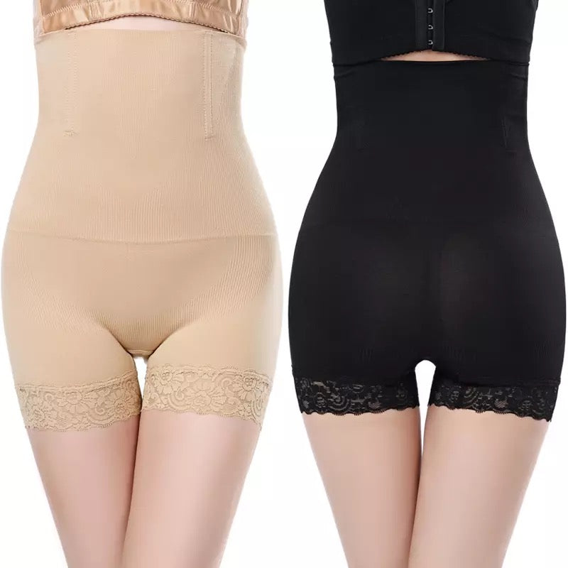 Women's Lace Shapewear Boyshorts with Hooks, Extra-Firm Tummy Control  Panties - Waist Trainer Body Shaper Plus Size Black at  Women's  Clothing store