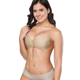 Strapless Push-Up Adhesive Bra (A, B, C, D, E, F Cup)