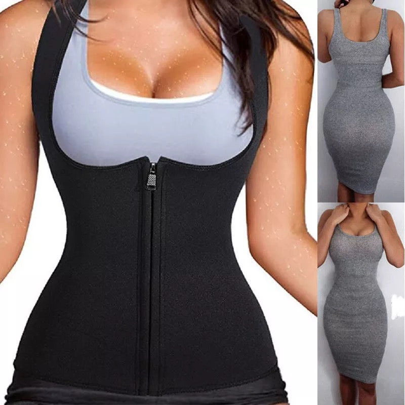 Zip & Breasted Body Shaper Tank Top Chic Curve, Women Flat Belly Waist  Trainer Corset for Tummy Control (3XL, Skin)